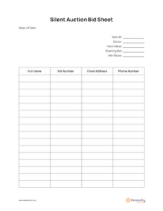 Silent Auction Bid Sheet Template silent-auction-bid-sheet-template