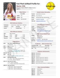 softball-player-profile-sheet-template