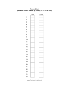 true-false-answer-sheet-template