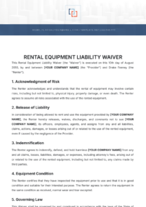 equipment-damage-liability-waiver-template