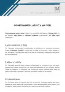 homeowner-liability-waiver-template