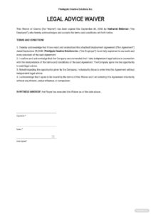legal-advice-waiver-template