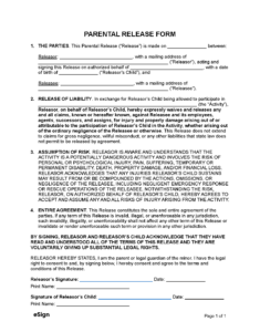 parent-waiver-for-child-template