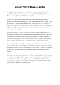 proof-of-english-waiver-template