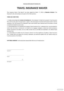 travel-insurance-waiver-template