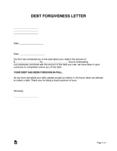 waiver-of-debt-template