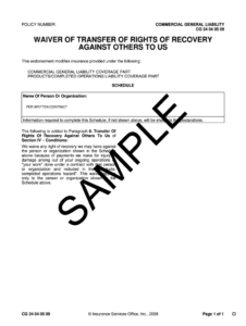 waiver-of-subrogation-clause-template