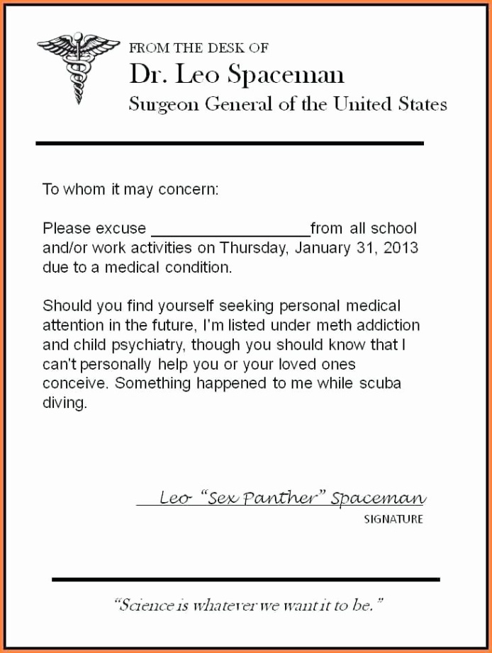 Custom Mental Health Work Excuse Letter Template Pdf
