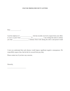 Editable Breastfeeding Jury Duty Excuse Letter Template Pdf Sample