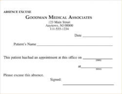 Editable Family Member In Hospital Work Excuse Template Word Sample