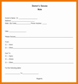 Free Blank Doctor Office School Excuse Template Excel