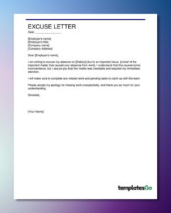 Free Blank Mental Health Work Excuse Letter Template Pdf Sample