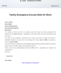 Free Blank Therapist Excuse Note For Work Template  Sample