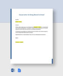 Free  College Visit Excuse Letter Template Excel Sample