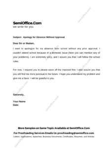 Free Editable College Visit Excuse Letter Template Excel Sample