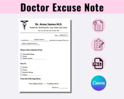 Free Editable Eye Doctor Excuse Note Template Pdf