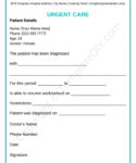 Free Editable Urgent Care Work Excuse Template Doc Sample