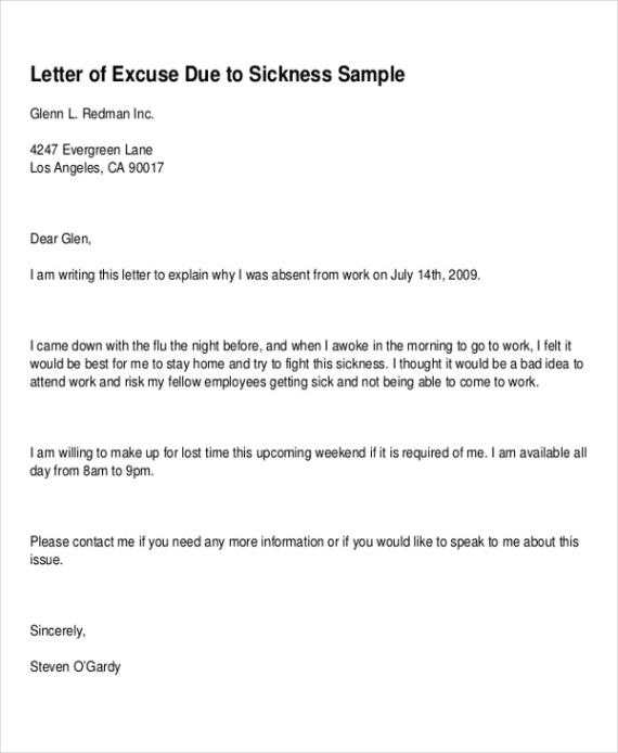 Free Printable Funeral Home Work Excuse Template Excel