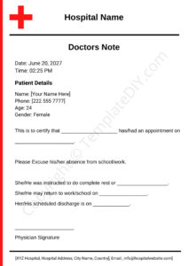 Free  Urgent Care Work Excuse Template Pdf