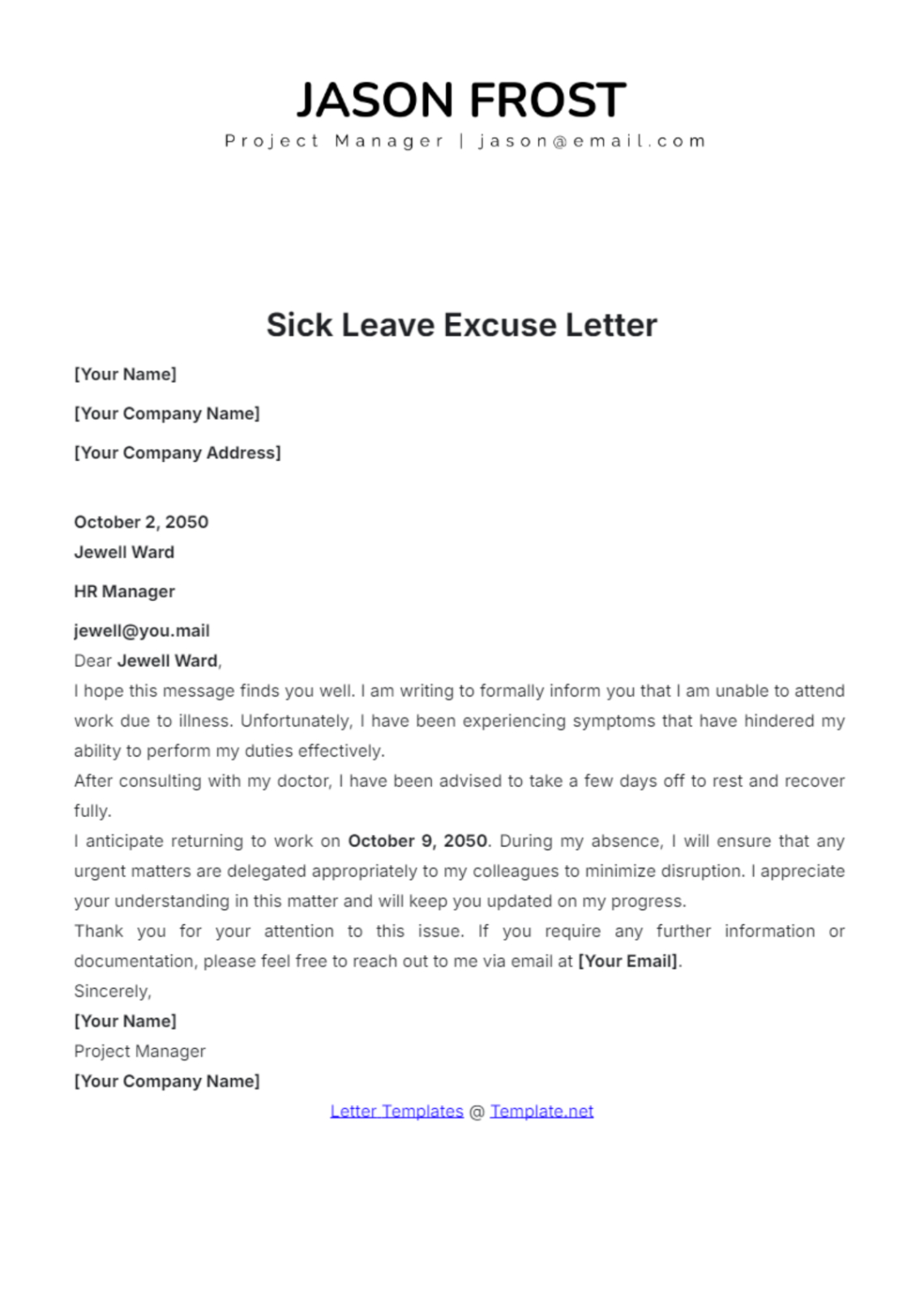 Jury Duty Medical Excuse Letter Template Word