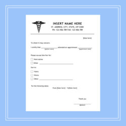 Printable Ob Gyn Doctors Excuse Template Doc
