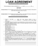 Blank Business Loan Document Template Excel