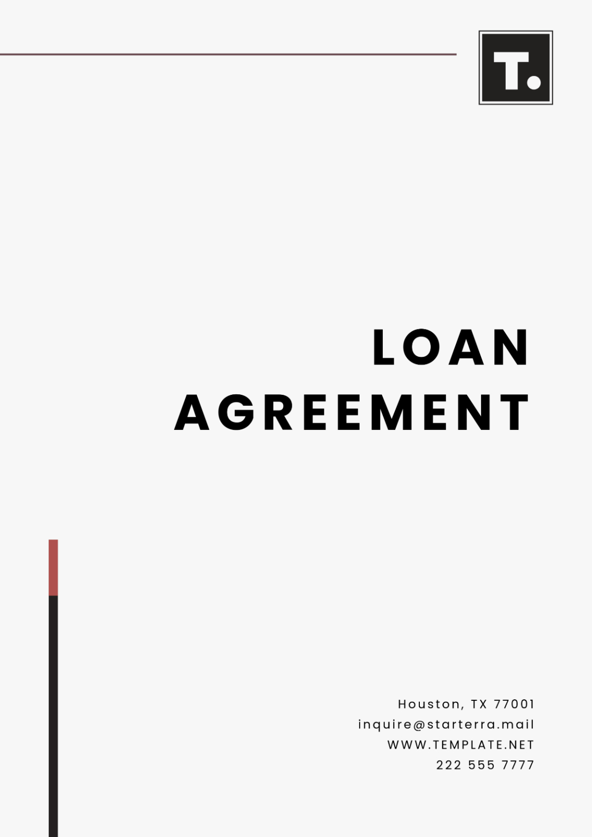 Blank Business Loan Document Template Word Sample