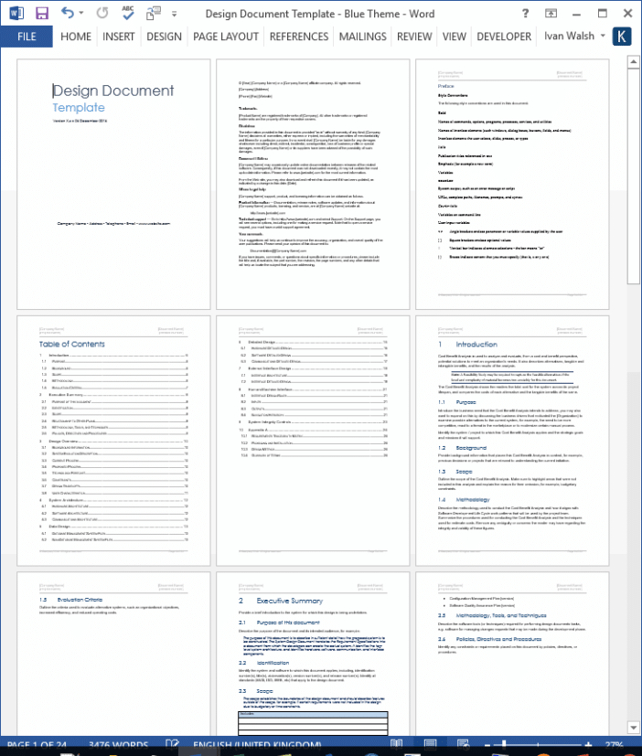 Editable Technical Specification Document Template  Sample