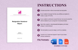Free Blank Resignation Handover Document Template Doc Sample