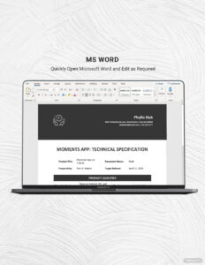Free Blank Technical Specification Document Template Word