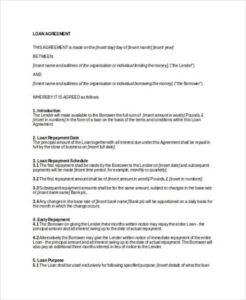 Free  Business Loan Document Template