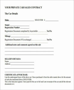 Free  Car Selling Document Template Pdf Sample