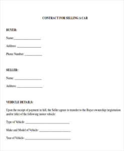 Free Custom Car Selling Document Template Pdf