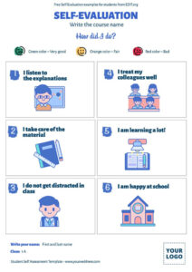 Free Editable Self Assessment Document Template Pdf