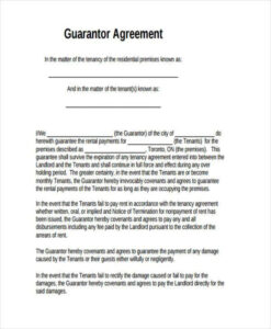 Free Printable Personal Guarantee Document Template Word