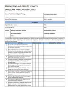Free  Resignation Handover Document Template Excel