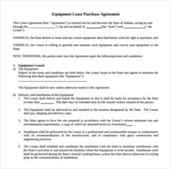 Printable Equipment Rental Document Template Excel Sample