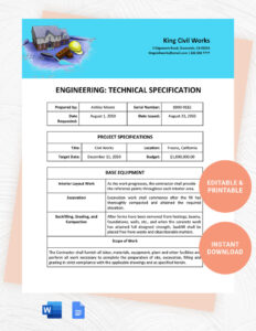Printable Integration Specification Document Template  Sample