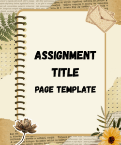 Assignment Title Page Template