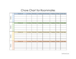 Printable Roommate Chore Chart Template printable-roommate-chore-chart-template