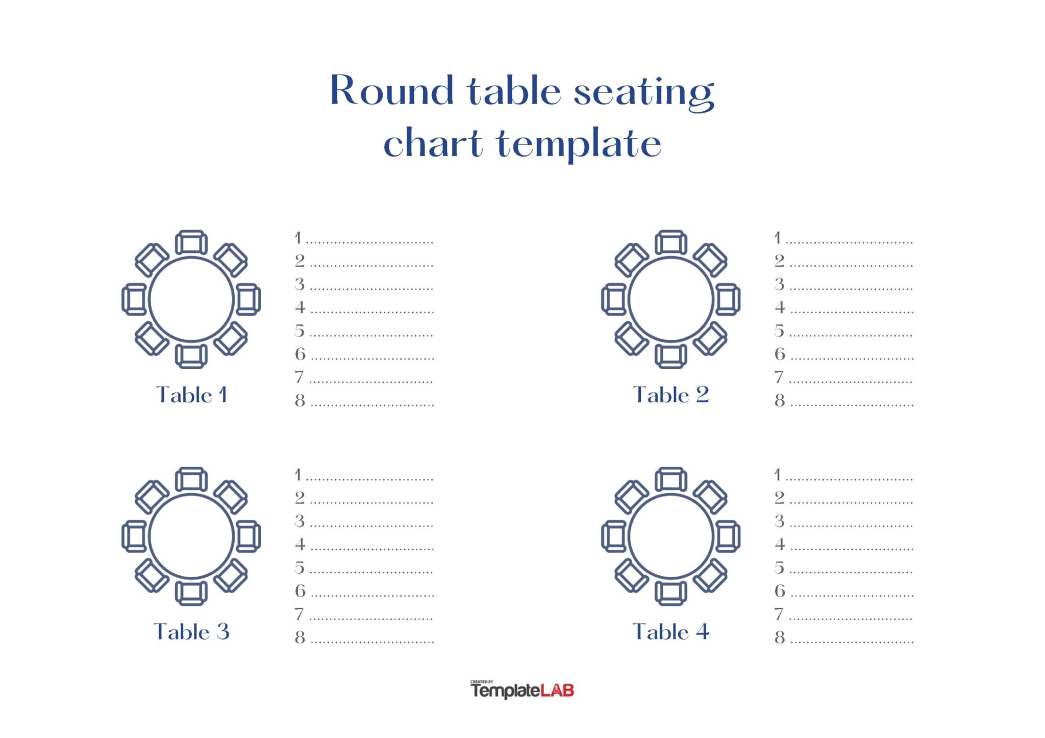 Long Table Seating Chart Template