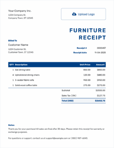 Drop Off Furniture Receipt Template drop-off-furniture-receipt-template