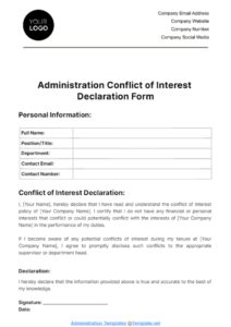 conflict-of-interest-document-template