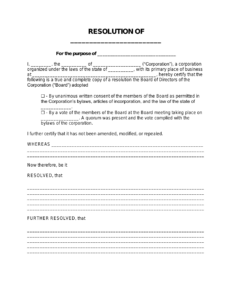 corporate-resolution-document-template
