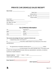 private-car-sale-document-template
