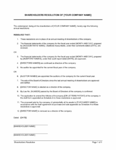 shareholder-resolution-document-template