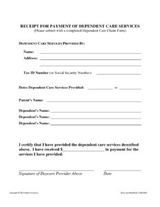 dependent-care-reimbursement-receipt-template
