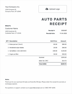 Nissan Car Parts Receipt Template nissan-car-parts-receipt-template