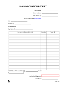 Pre Printed In Kind Donation Receipt Template pre-printed-in-kind-donation-receipt-template