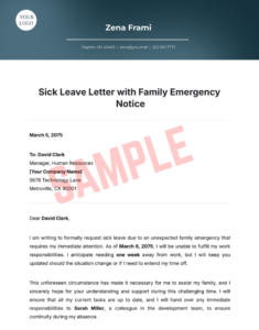 Family Emergency Excuse Template Family Emergency Excuse Template